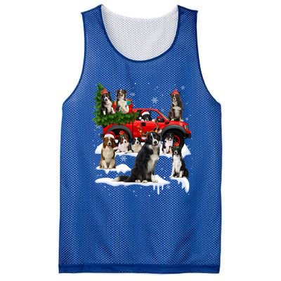 Border Collie Dog Red Truck Christmas Tree Santa Ugly Xmas Cute Gift Mesh Reversible Basketball Jersey Tank