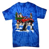 Border Collie Dog Red Truck Christmas Tree Santa Ugly Xmas Cute Gift Tie-Dye T-Shirt