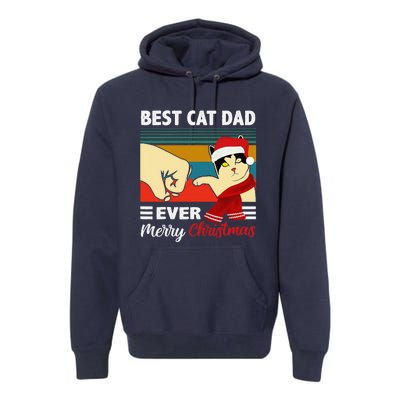 Best Cat Dad Funny Ever Vintage Cats Lover Christmas Premium Hoodie