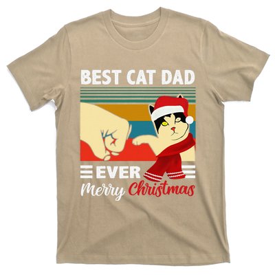 Best Cat Dad Funny Ever Vintage Cats Lover Christmas T-Shirt