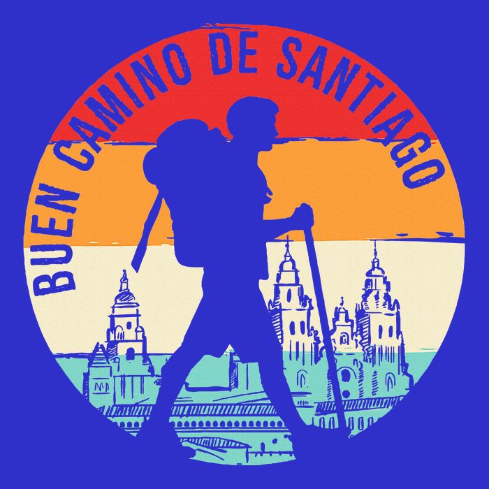 Buen Camino De Santiago De Compostela 16 in Basic Backpack