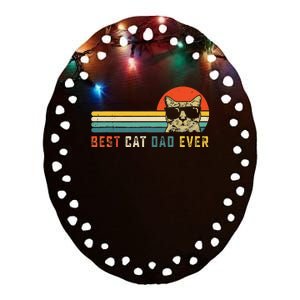 Best Cat Dad Ever FatherS Day Gift Cat Daddy Ceramic Oval Ornament