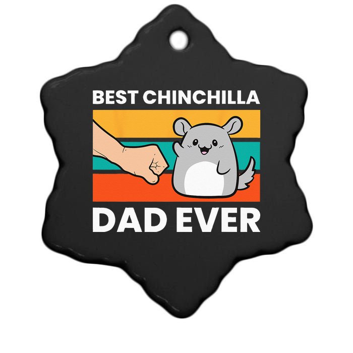 Best Chinchilla Dad Ever Funny Pet Chinchilla Ceramic Star Ornament