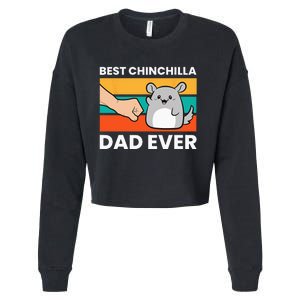 Best Chinchilla Dad Ever Funny Pet Chinchilla Cropped Pullover Crew