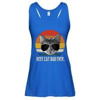 Best Cat Dad Ever Funny Gift Vintage Retro Cat Daddy Cat Father Gift Ladies Essential Flowy Tank