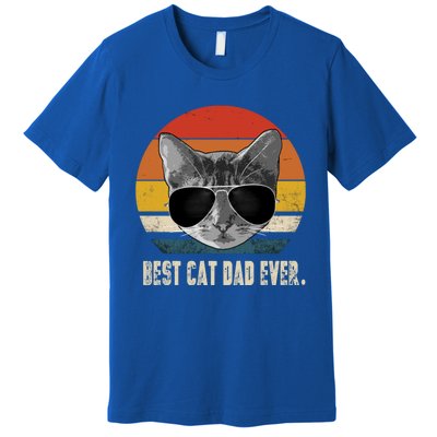 Best Cat Dad Ever Funny Gift Vintage Retro Cat Daddy Cat Father Gift Premium T-Shirt