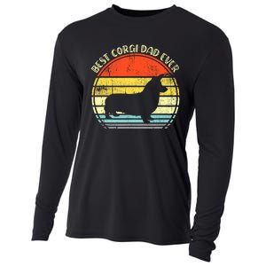 Best Corgi Dad Ever Retro Cooling Performance Long Sleeve Crew