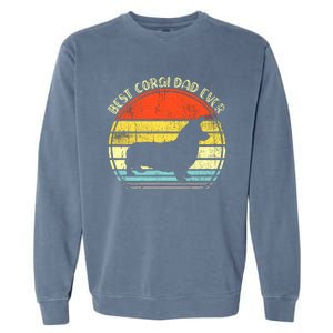 Best Corgi Dad Ever Retro Garment-Dyed Sweatshirt