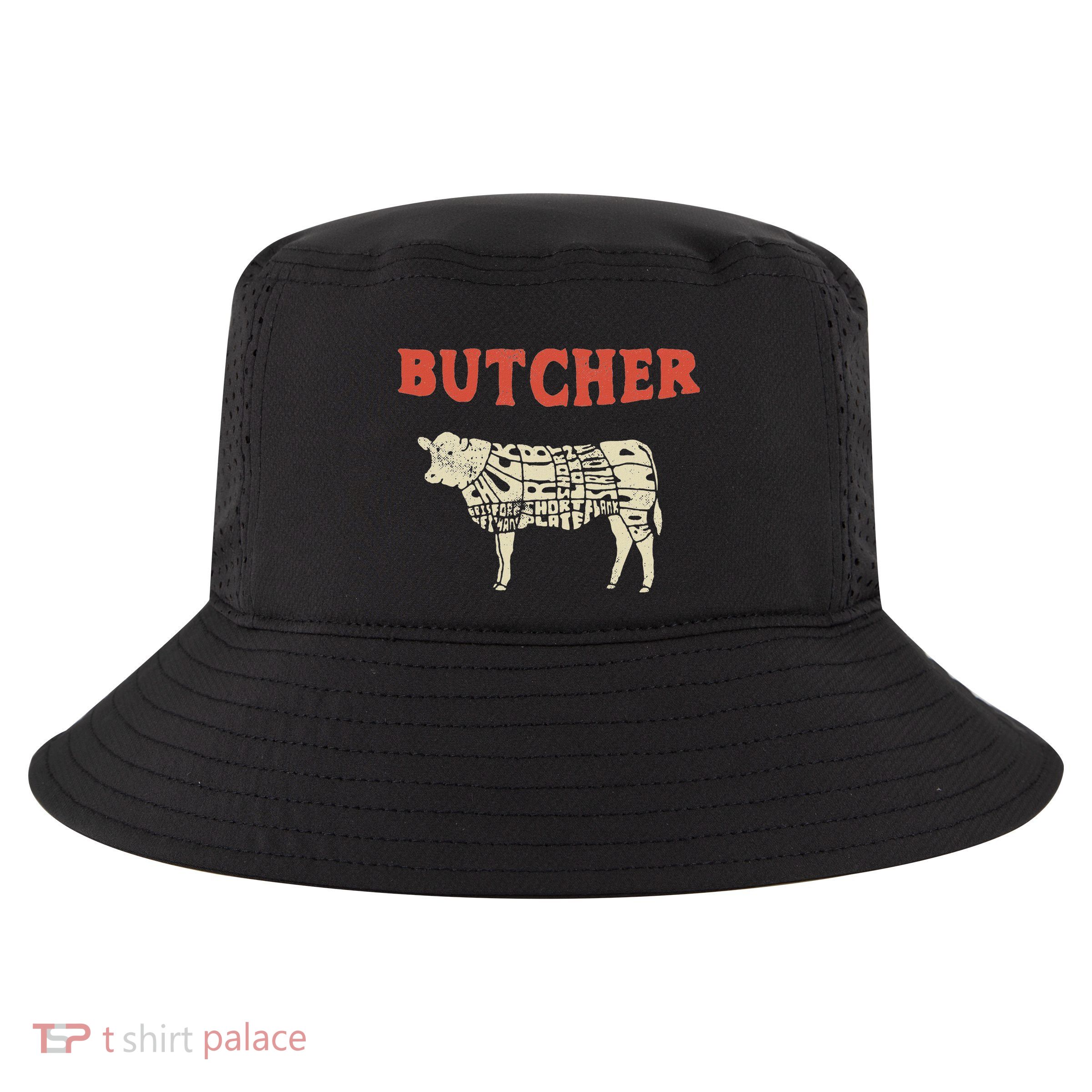 Butcher Cow Diagram Meat Lovers Steak Butchery Cool Comfort Performance Bucket Hat