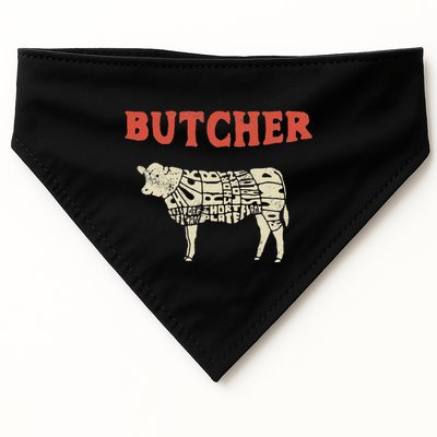 Butcher Cow Diagram Meat Lovers Steak Butchery USA-Made Doggie Bandana