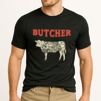 Butcher Cow Diagram Meat Lovers Steak Butchery Cooling Performance Crew T-Shirt