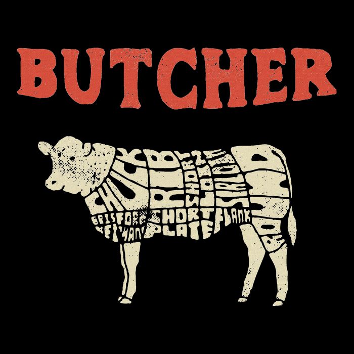Butcher Cow Diagram Meat Lovers Steak Butchery Cooling Performance Crew T-Shirt