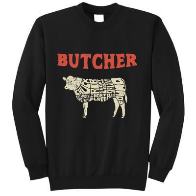Butcher Cow Diagram Meat Lovers Steak Butchery Sweatshirt