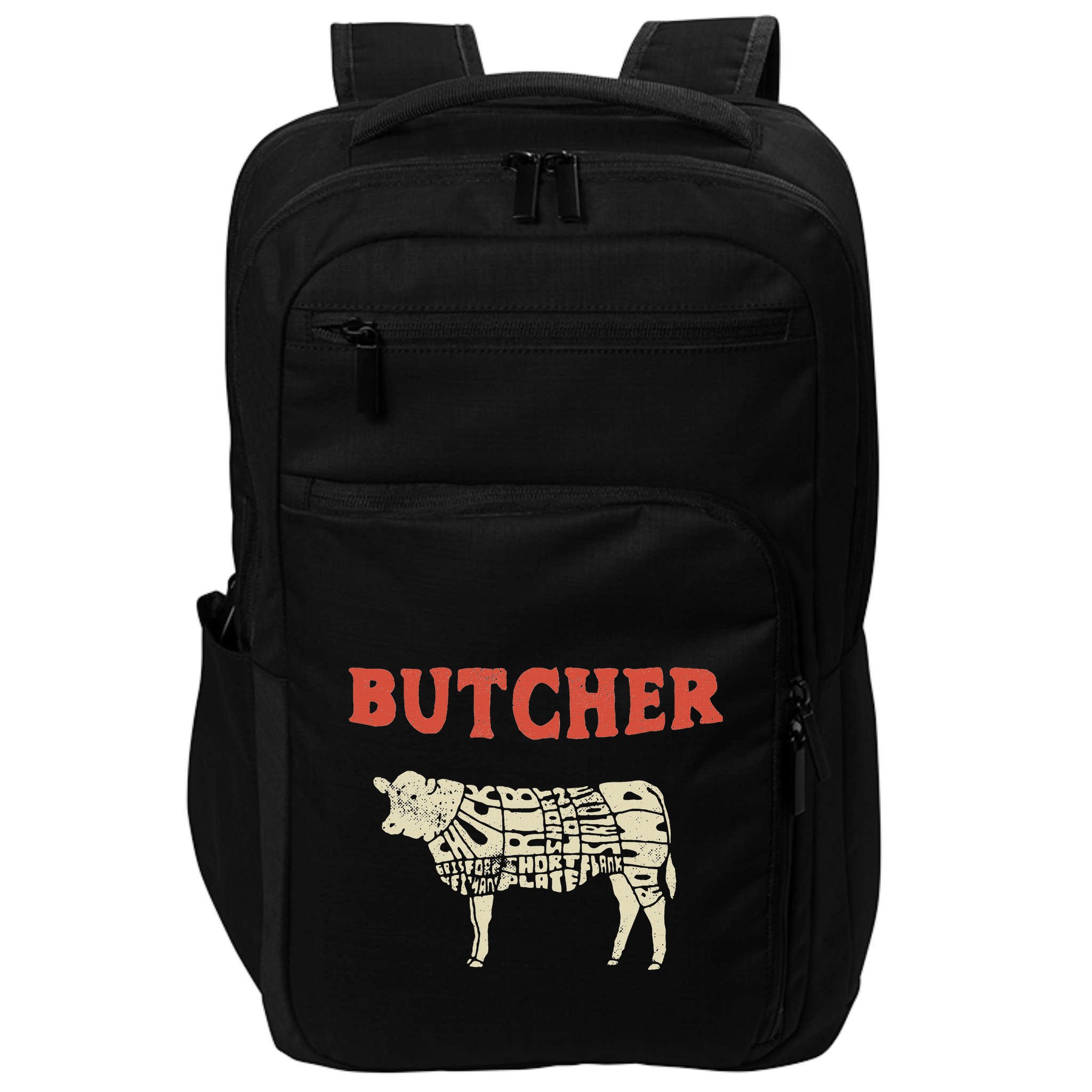 Butcher Cow Diagram Meat Lovers Steak Butchery Impact Tech Backpack