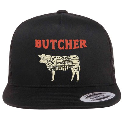 Butcher Cow Diagram Meat Lovers Steak Butchery Flatbill Hat