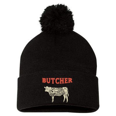 Butcher Cow Diagram Meat Lovers Steak Butchery Pom Pom 12in Knit Beanie