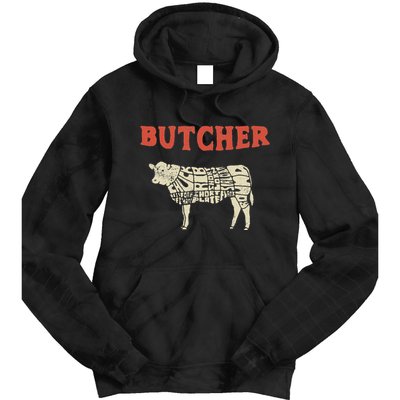 Butcher Cow Diagram Meat Lovers Steak Butchery Tie Dye Hoodie