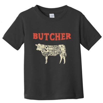 Butcher Cow Diagram Meat Lovers Steak Butchery Toddler T-Shirt