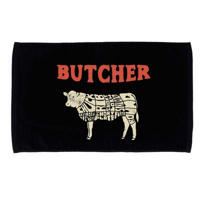 Butcher Cow Diagram Meat Lovers Steak Butchery Microfiber Hand Towel