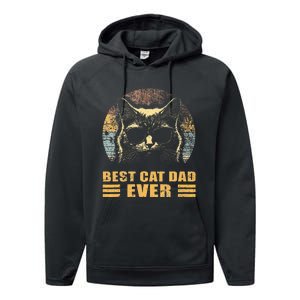 Best Cat Dad Ever FatherS Day Performance Fleece Hoodie