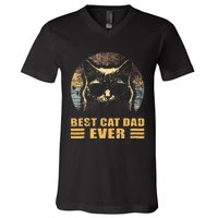 Best Cat Dad Ever FatherS Day V-Neck T-Shirt