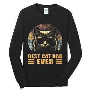 Best Cat Dad Ever FatherS Day Tall Long Sleeve T-Shirt