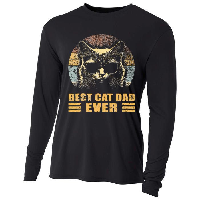 Best Cat Dad Ever FatherS Day Cooling Performance Long Sleeve Crew