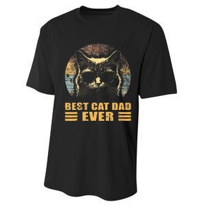 Best Cat Dad Ever FatherS Day Performance Sprint T-Shirt