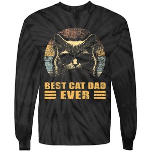 Best Cat Dad Ever FatherS Day Tie-Dye Long Sleeve Shirt