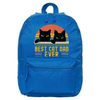 Best Cat Dad Ever Vintage Retro Style Black Cats Lover 16 in Basic Backpack