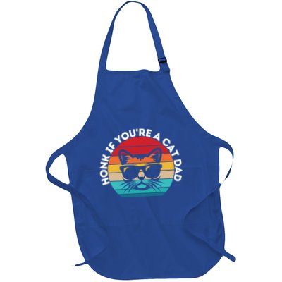 Best Cat Dad Ever Honk If Your A Cat Dad Gift Full-Length Apron With Pockets