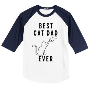 Best Cat Dad Ever Cat Daddy Paw Fist Bump Meow Cat Baseball Sleeve Shirt