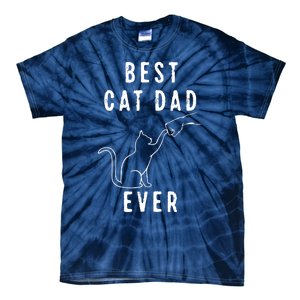 Best Cat Dad Ever Cat Daddy Paw Fist Bump Meow Cat Tie-Dye T-Shirt