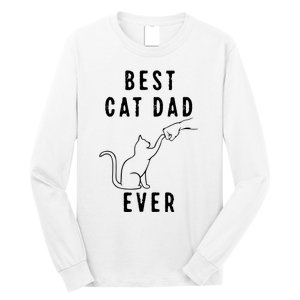 Best Cat Dad Ever Cat Daddy Paw Fist Bump Meow Cat Long Sleeve Shirt