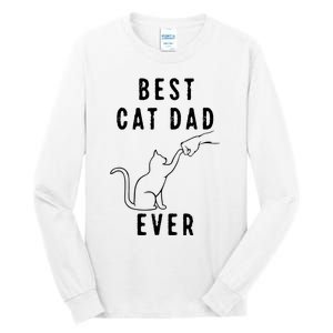 Best Cat Dad Ever Cat Daddy Paw Fist Bump Meow Cat Tall Long Sleeve T-Shirt