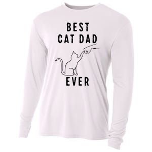 Best Cat Dad Ever Cat Daddy Paw Fist Bump Meow Cat Cooling Performance Long Sleeve Crew