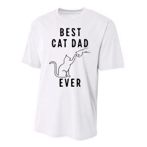 Best Cat Dad Ever Cat Daddy Paw Fist Bump Meow Cat Performance Sprint T-Shirt