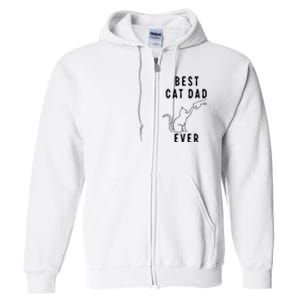 Best Cat Dad Ever Cat Daddy Paw Fist Bump Meow Cat Full Zip Hoodie