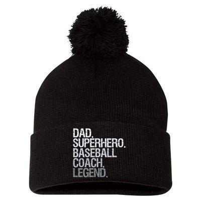 Baseball coach dad Pom Pom 12in Knit Beanie