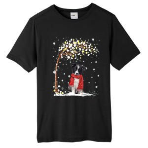 Border Collie Dog Tree Christmas Snow Pajama Xmas Dog Lover Cool Gift Tall Fusion ChromaSoft Performance T-Shirt