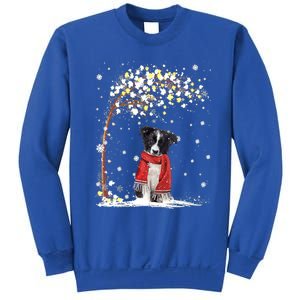 Border Collie Dog Tree Christmas Snow Pajama Xmas Dog Lover Cool Gift Sweatshirt