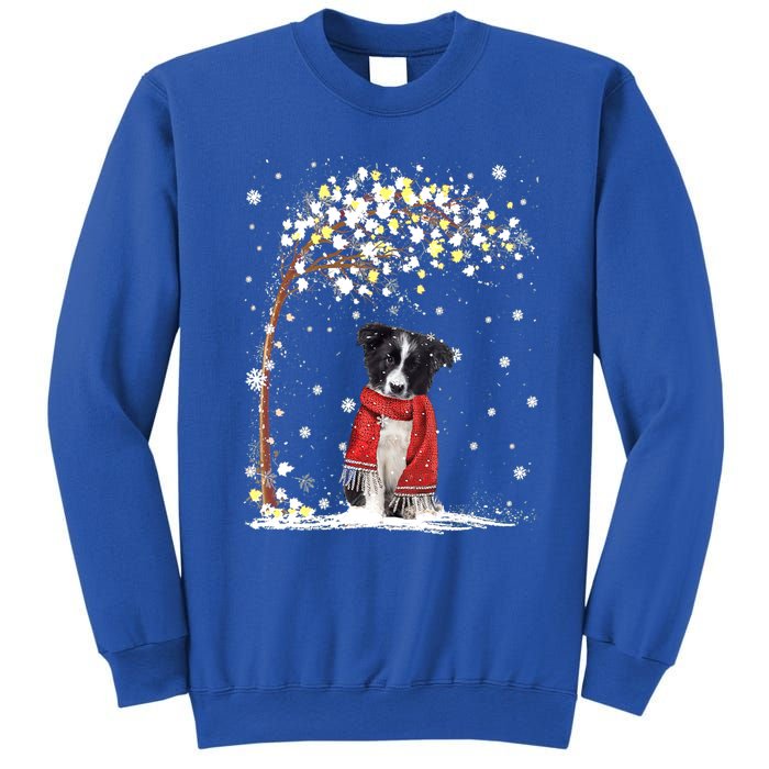 Border Collie Dog Tree Christmas Snow Pajama Xmas Dog Lover Cool Gift Sweatshirt