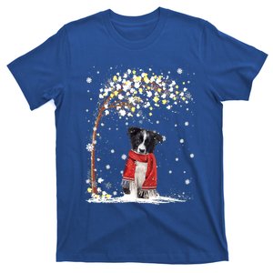 Border Collie Dog Tree Christmas Snow Pajama Xmas Dog Lover Cool Gift T-Shirt