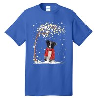 Border Collie Dog Tree Christmas Snow Pajama Xmas Dog Lover Cool Gift Tall T-Shirt