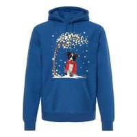 Border Collie Dog Tree Christmas Snow Pajama Xmas Dog Lover Cool Gift Premium Hoodie