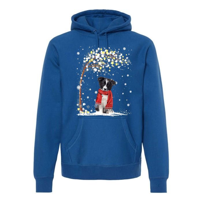 Border Collie Dog Tree Christmas Snow Pajama Xmas Dog Lover Cool Gift Premium Hoodie