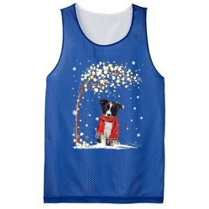 Border Collie Dog Tree Christmas Snow Pajama Xmas Dog Lover Cool Gift Mesh Reversible Basketball Jersey Tank