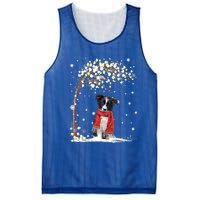 Border Collie Dog Tree Christmas Snow Pajama Xmas Dog Lover Cool Gift Mesh Reversible Basketball Jersey Tank