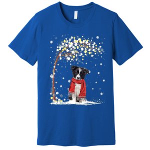 Border Collie Dog Tree Christmas Snow Pajama Xmas Dog Lover Cool Gift Premium T-Shirt