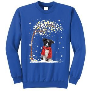 Border Collie Dog Tree Christmas Snow Pajama Xmas Dog Lover Cool Gift Tall Sweatshirt